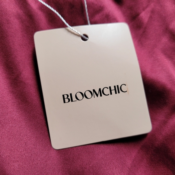 BloomChic blouse red lace shirt top floral wine burgundy feminine plus size 18 - Picture 7 of 10